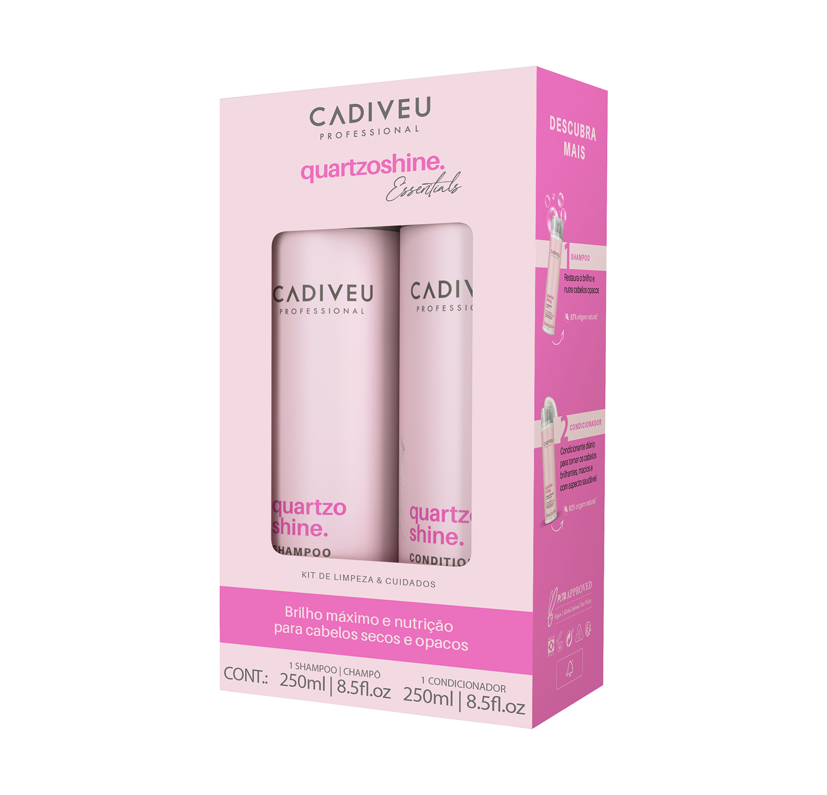 Cadiveu Essentials Quartzo Shine Kit Home Care - Shampoo e Condicionador 250ml