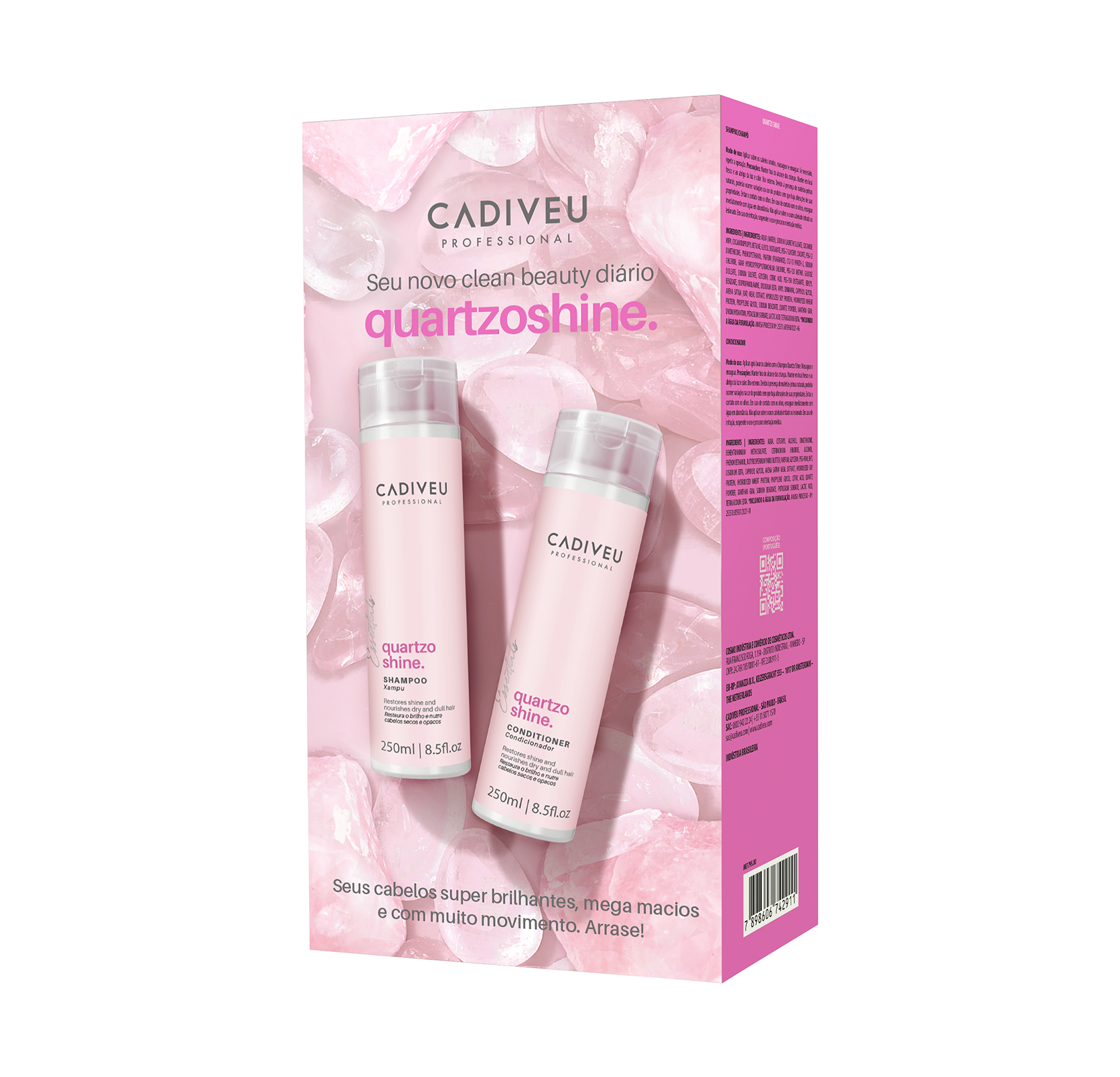 Cadiveu Essentials Quartzo Shine Kit Home Care - Shampoo e Condicionador 250ml