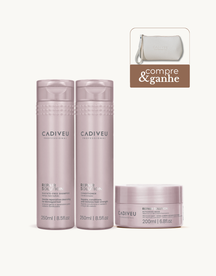 Kit Cadiveu Professional Repair Solution Shampoo 250ml + Condicionador 250ml + Máscara 200g