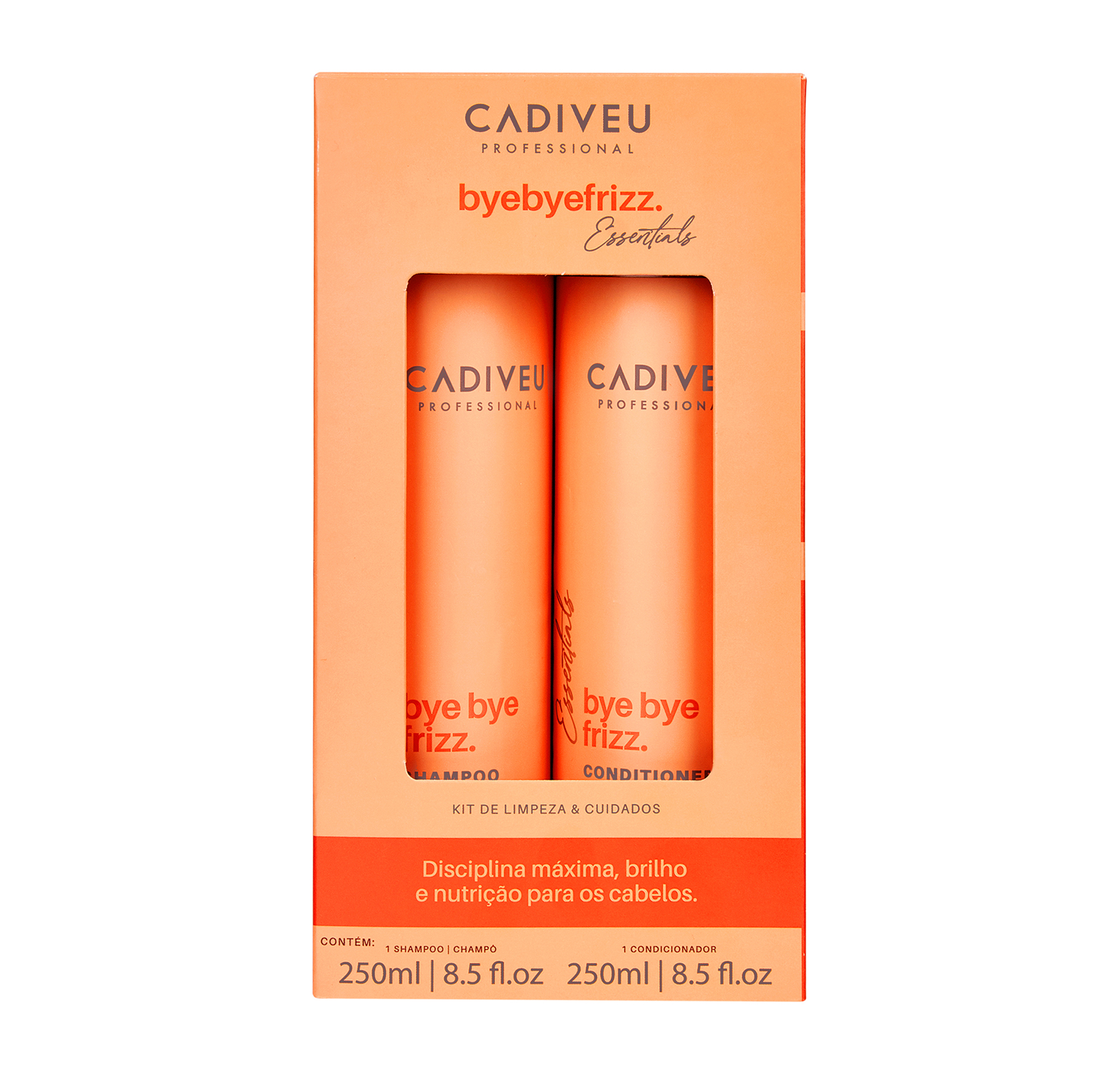 Cadiveu Essentials Bye Bye Frizz Kit de Limpeza Shampoo e Condicionador 250ml