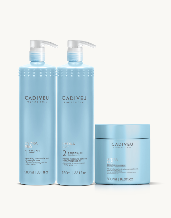 Kit Profissional Hydra Pro Shampoo 980Ml, Condicionador 980Ml, Máscara 500Ml
