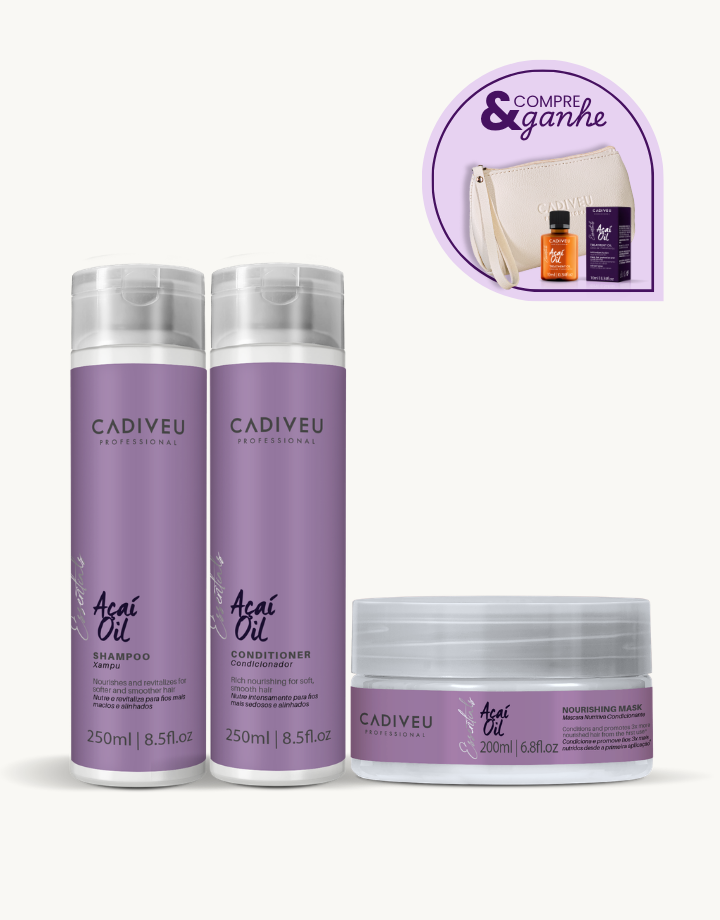 Kit Cadiveu Essentials Açaí Oil Shampoo + Condicionador + Máscara