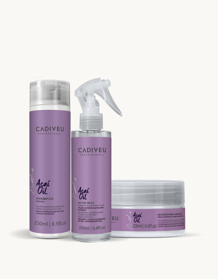 Kit Cadiveu Essentials Shampoo + Máscara + Leave-in Fluído