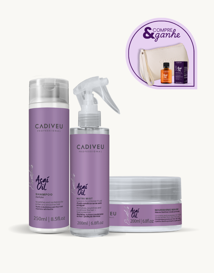 Kit Cadiveu Essentials Shampoo + Máscara + Leave-in Fluído
