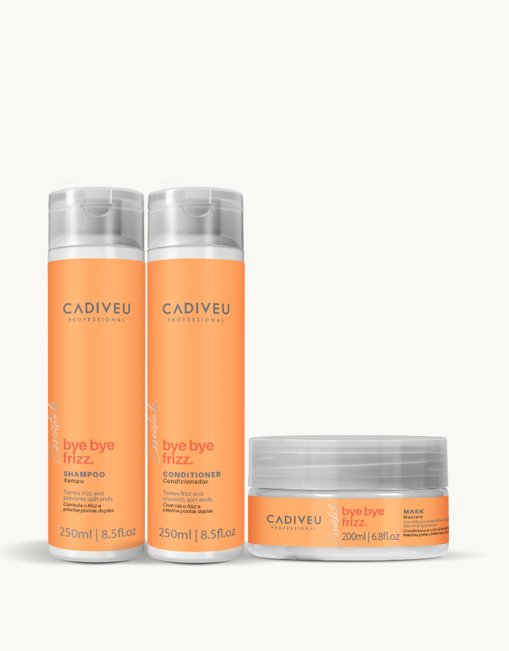 Kit Cadiveu Essentials Bye Bye Frizz Shampoo 250ml + Condicionador 250ml + Máscara 200g