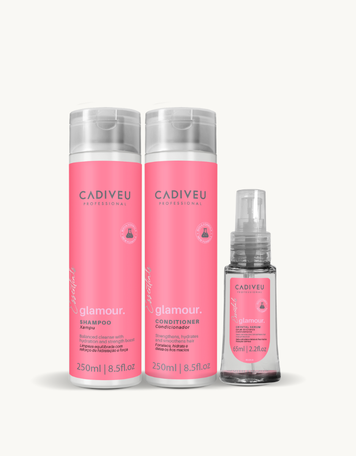 Kit Cadiveu Essentials Glamour Shampoo 250ml + Condicionador 250ml + Óleo 65ml
