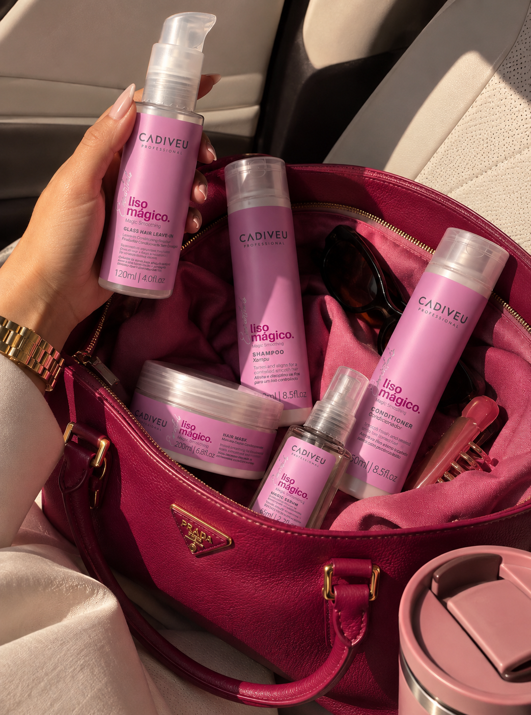 KIT Liso Mágico Shampoo + Condicionador + Glass Hair Leave-in + Magic Serum
