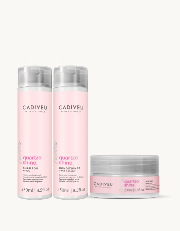 Kit Cadiveu Essentials Quartzo Shine Shampoo 250ml + Condicionador 250ml + Máscara 200g