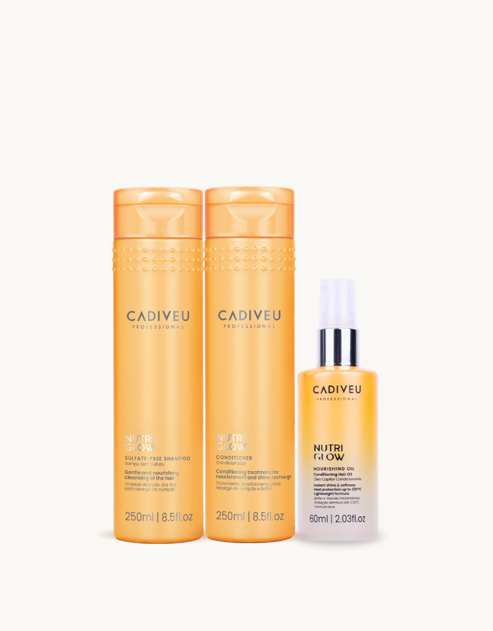 Kit Cadiveu Professional Nutri Glow Shampoo 250ml + Condicionador 250ml + Nutri Oil 60ml