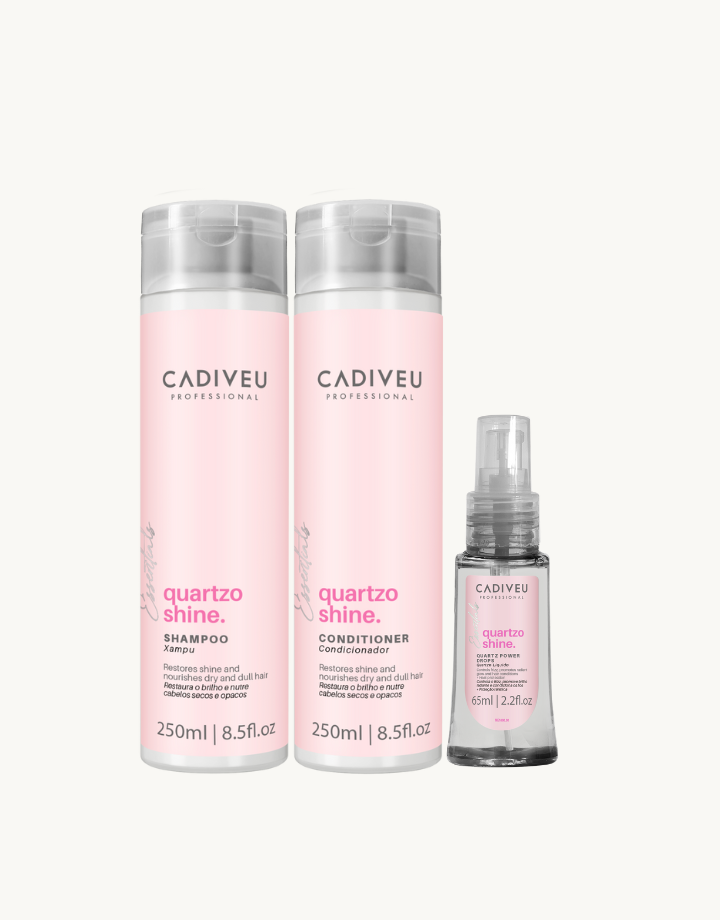 Kit Cadiveu Essentials Quartzo Shine Shampoo 250ml + Condicionador 250ml + Óleo 65ml