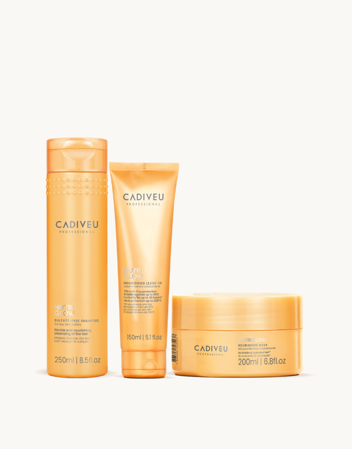 Kit Cadiveu Professional Nutri Glow Shampoo 250ml + Leave-in 120ml+ Máscara 200g