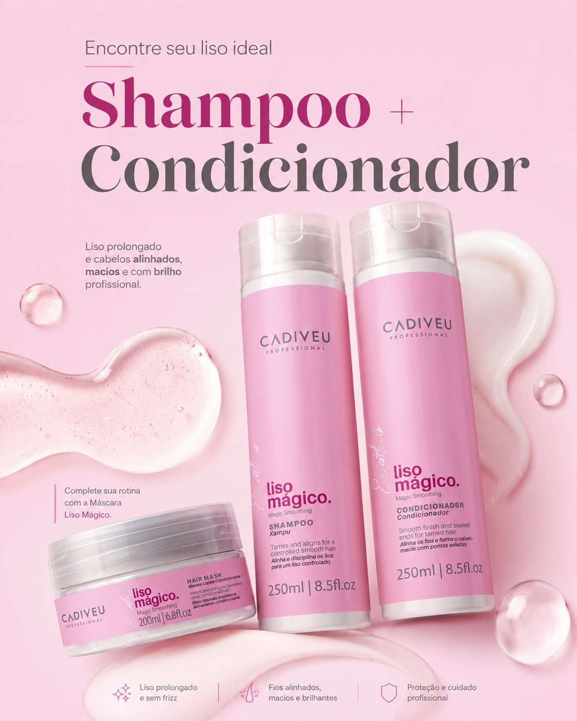 KIT Cadiveu Essentials Liso Mágico Completo