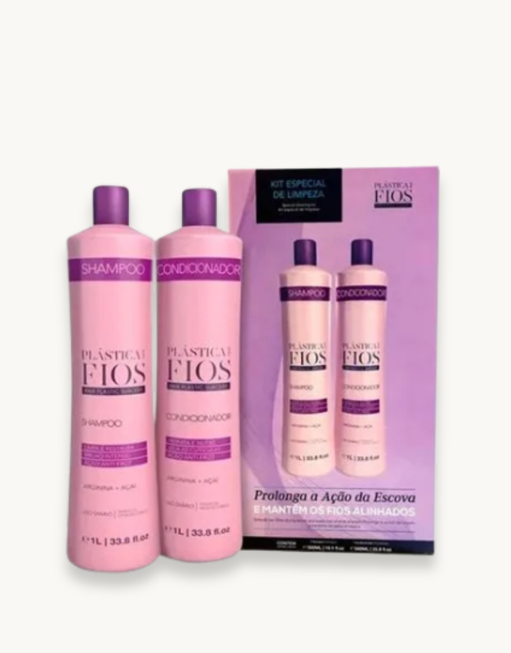 Kit Limpeza Shampoo + Condicionador  Plástica dos Fios 2x1L