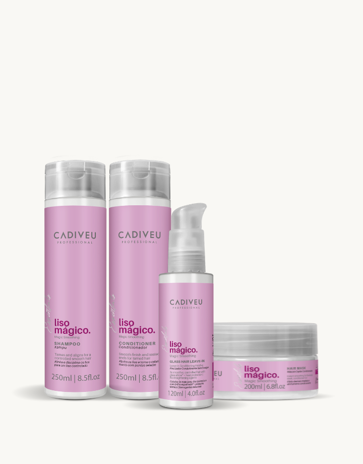 KIT Liso Mágico Shampoo + Máscara + Condicionador + Glass Hair Leave-in