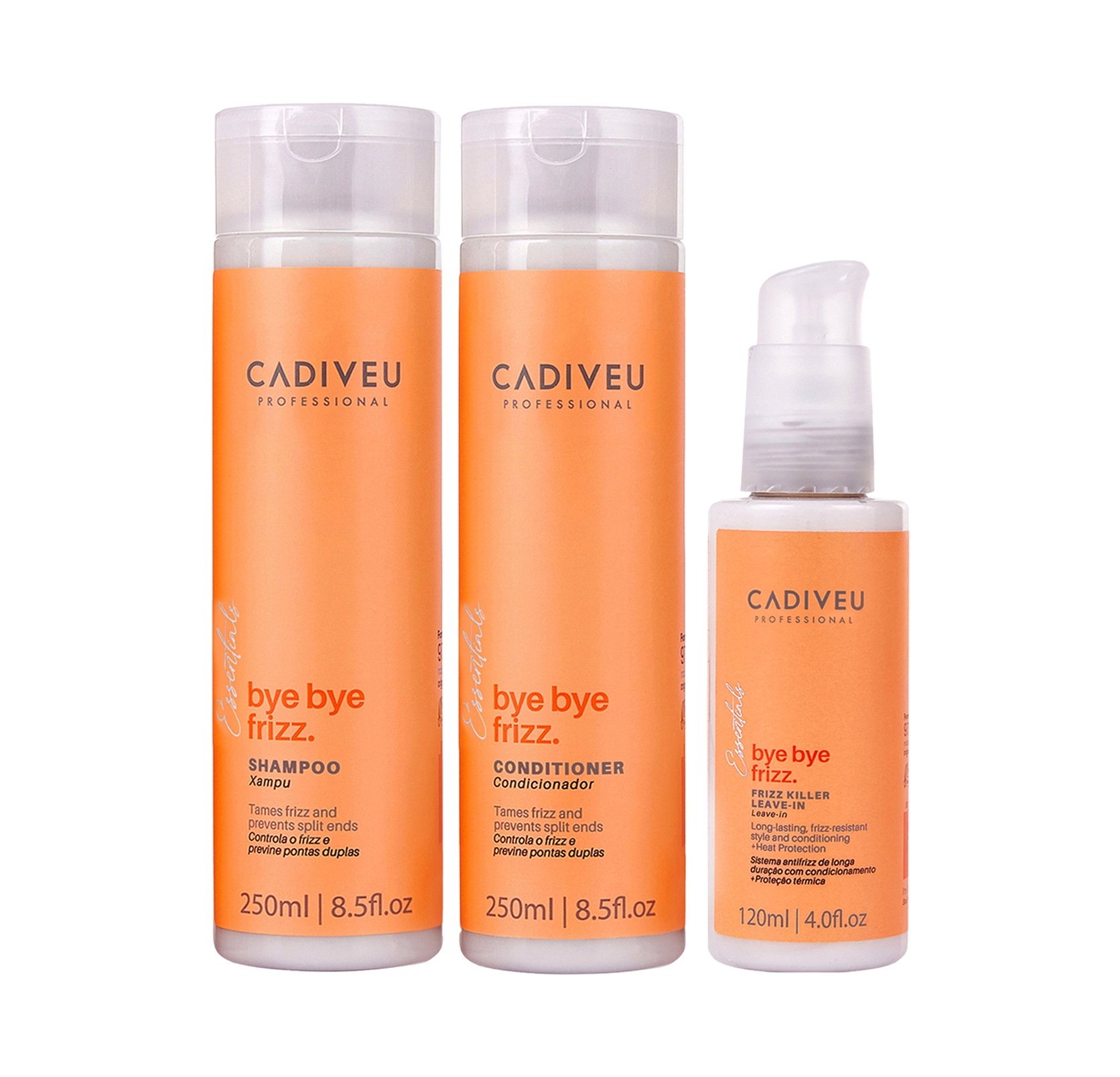 Kit Bye Bye Frizz Shampoo + Condicionador + Leave-in