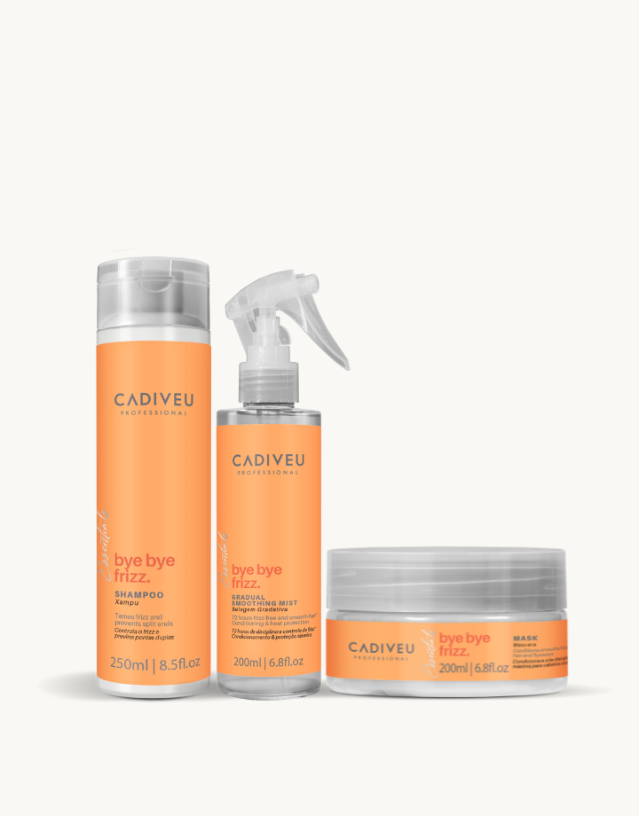 Kit Cadiveu Essentials Bye Bye Frizz Shampoo 250ml + Máscara 200g + Selagem 200ml
