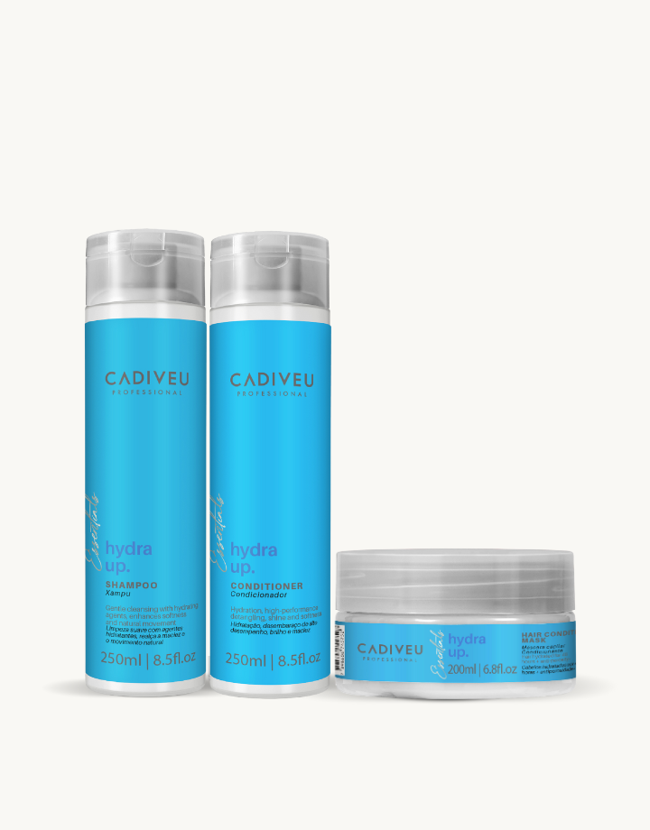 Kit Cadiveu Essential Hydra Up Shampoo 250ml + Condicionador 250ml + Máscara 200g