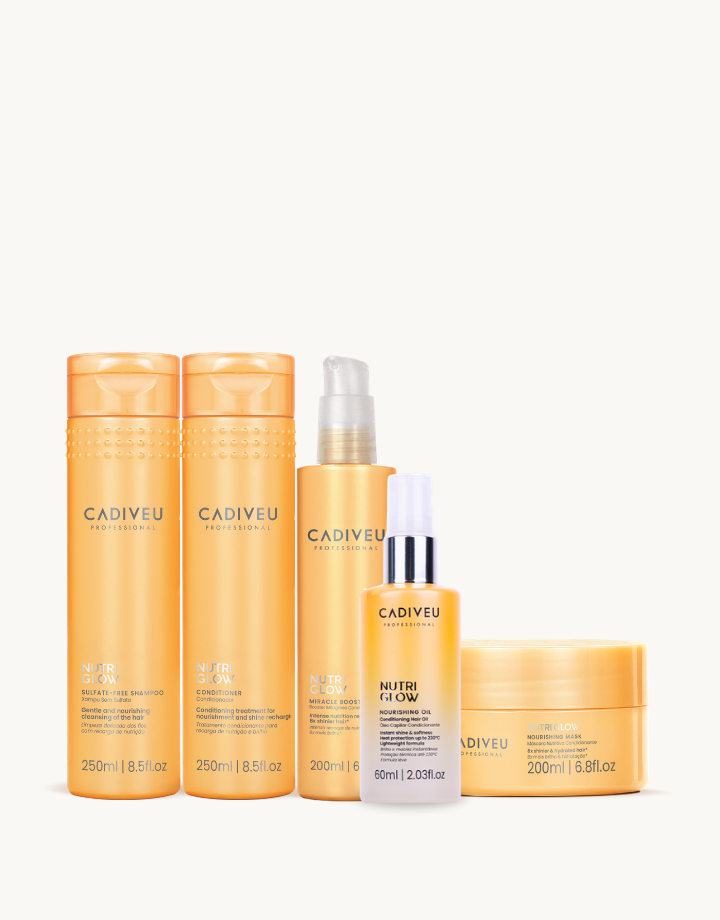 Kit Cadiveu Professional Nutri Glow Shampoo 250ml + Condicionador 250ml + Fluído 200ml + Máscara 200g + Oléo 60ml