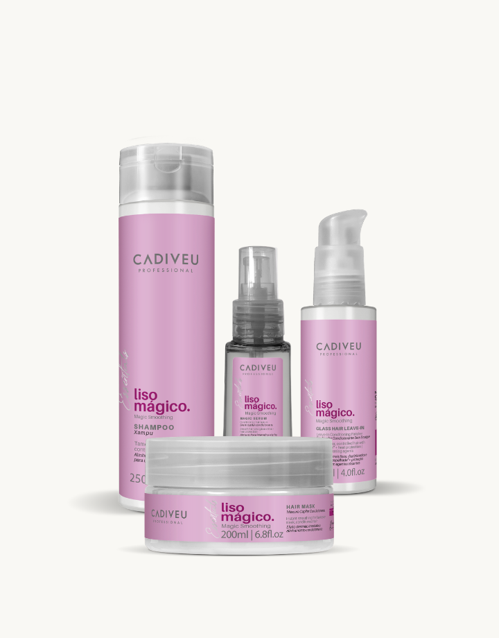 KIT Liso Mágico Shampoo + Máscara + Glass Hair Leave-in + Magic Serum