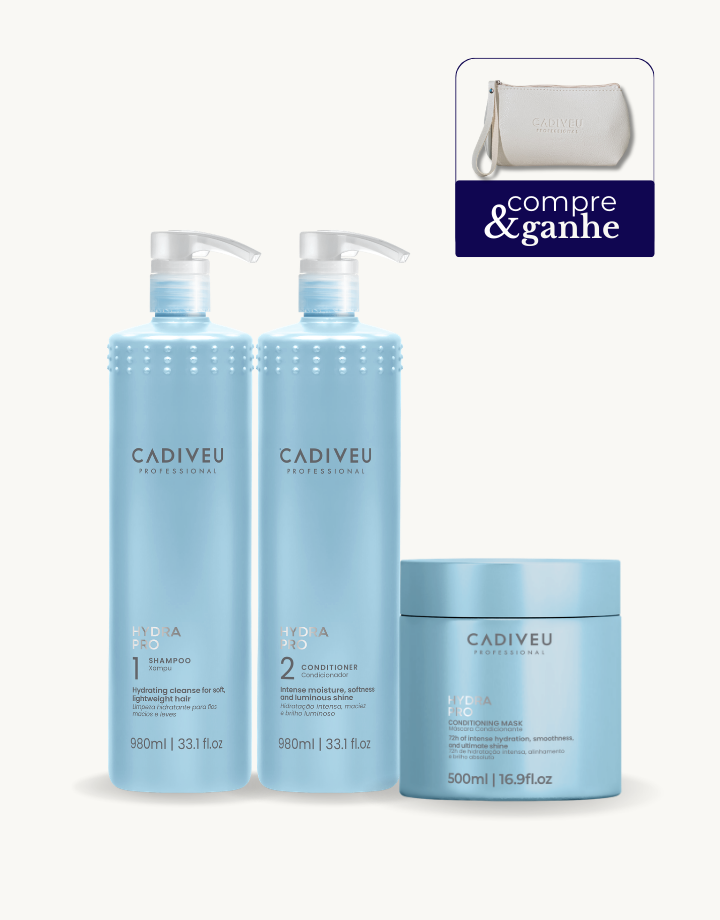 Kit Profissional Hydra Pro Shampoo 980Ml, Condicionador 980Ml, Máscara 500Ml