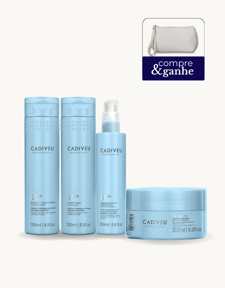 Kit Completo Hydra Pro Shampoo 250ml + Condicionador 250ml + Máscara 200ml+ Leave-in 200ml