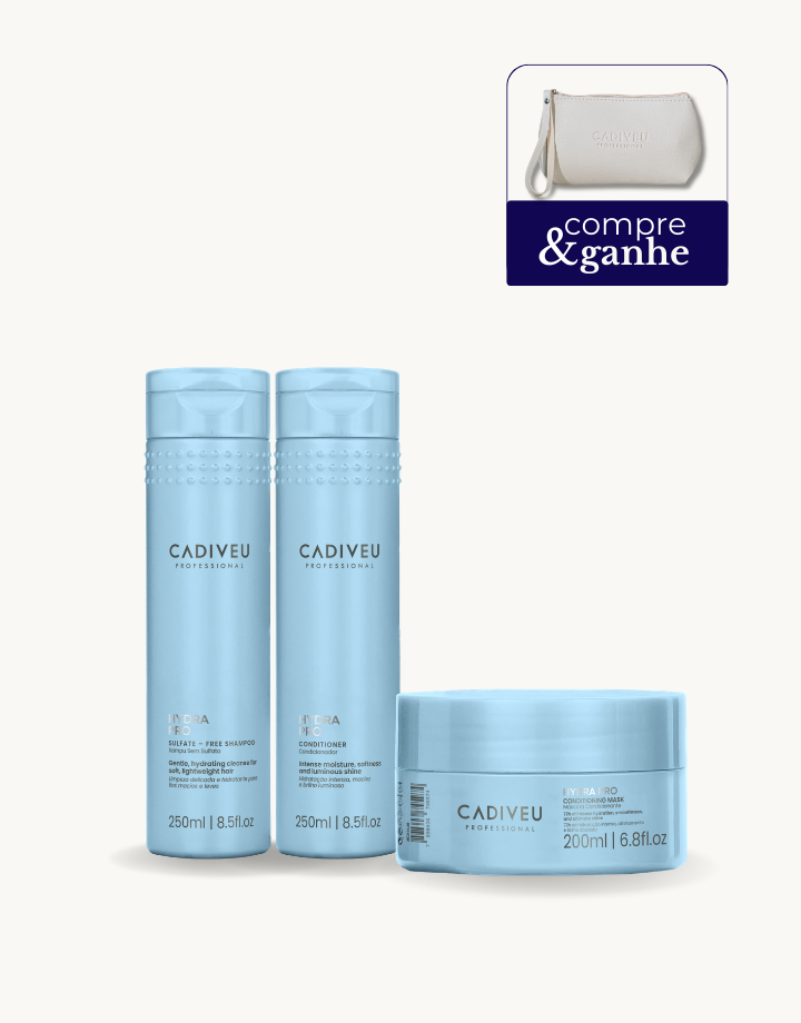 Kit Profissional Cadiveu Hydra Pro Shampoo 250ml + Condicionador 250ml + Mascara 200ml