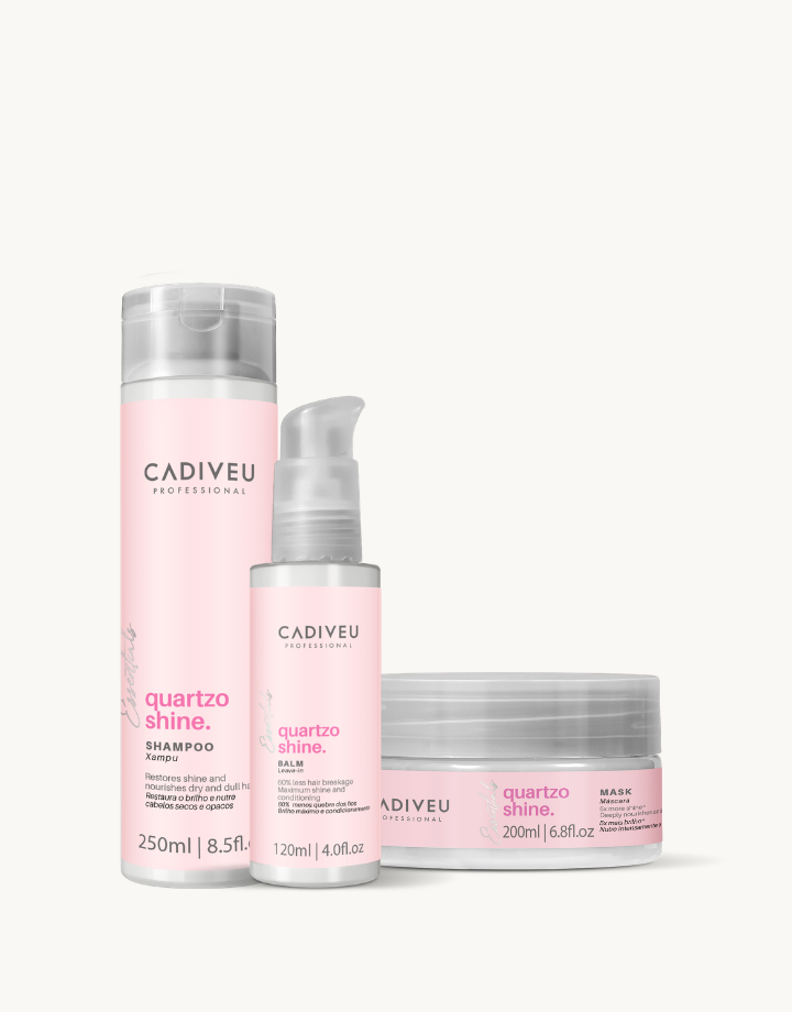 Kit Cadiveu Essentials Shampoo Quartzo Shine 250Ml + Mascara Quartzo Shine 200Ml +Leave-in Quartzo Shine 120Ml