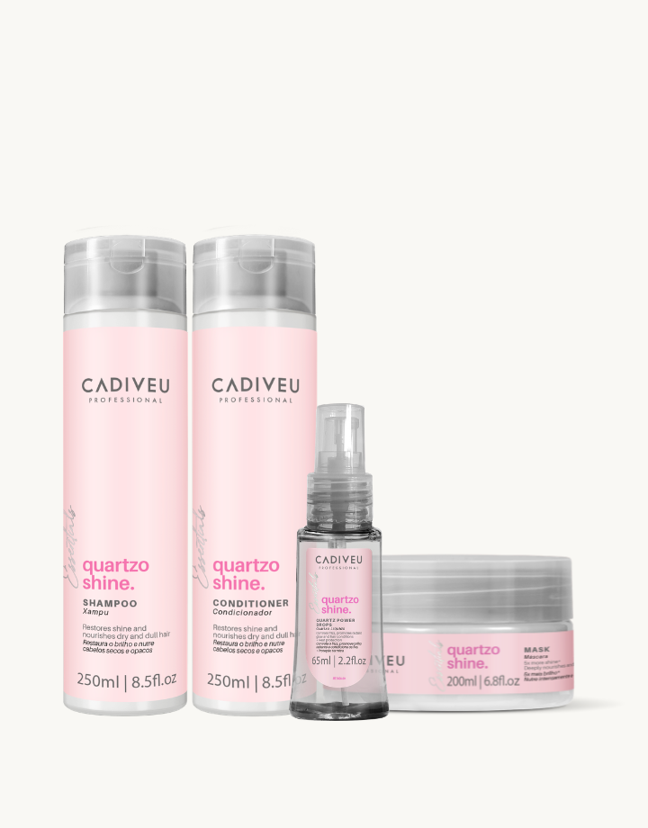 Kit Quartzo Shine Shampoo 250ml + Condicionador 250ml + Máscara 200g + Óleo 65ml