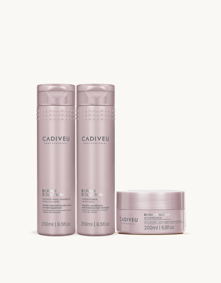 Kit Cadiveu Professional Repair Solution Shampoo 250ml + Condicionador 250ml + Máscara 200g