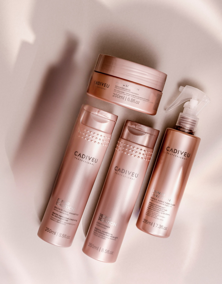 Kit Cadiveu Professional Repair Solution Shampoo 250ml + Condicionador 250ml + Máscara 200g + Fluído 200ml