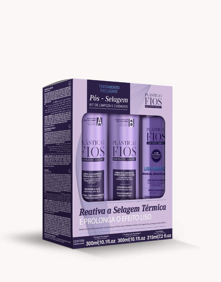 Kit Limpeza Shampoo + Condicionador  Plástica dos Fios 2x 300ml + Leave in